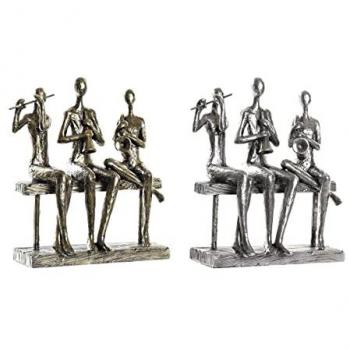 Figura Decorativa DKD Home Decor 18 x 8 x 21 cm Dorado Cobre Músico (2 Unidades)