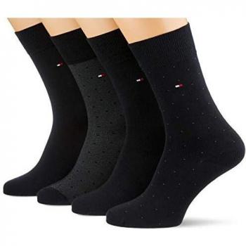 Tommy Hilfiger Th Men Mixed Dots Giftbox 4p Calcetines, Negro