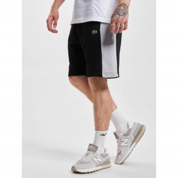 Pantalón corto de felpa sin cepillar estampado con diseño color block para hombre