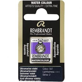 Talens : Rembrandt Watercolour Paint : Half Pan Ultramarine Violet