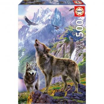 Educa Borras - Puzzle de 500 Piezas Lobos en las Rocas, para Niños a Partir de 11 Años