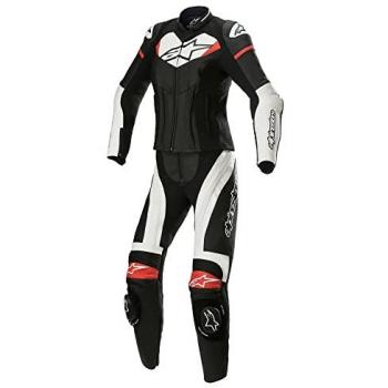 Alpinestars Stella GP Plus Traje de cuero para motocicleta de dos piezas para damas - Negro Blanco Rojo (46)
