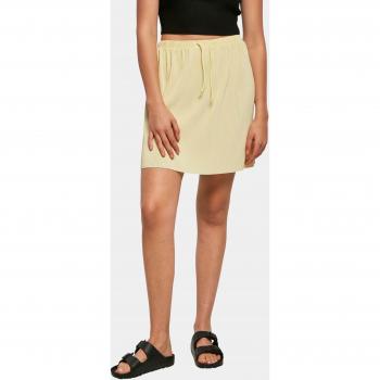 Soft Yellow Plisse Mini Skirt for Women - Urban Classics Low Waist XL