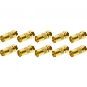 Conector IEC a F chapado en oro, set de 10 piezas