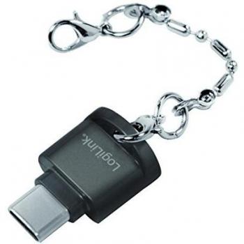 Lector de tarjetas USB-C LogiLink CR0039, MicroSD, tipo llavero, gris