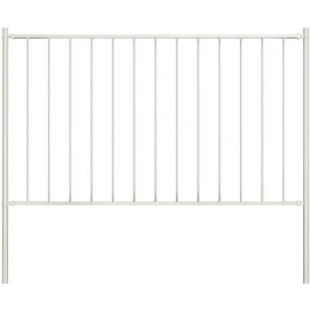 vidaXL Fence Panel with Posts Powder-coated Steel 1.7x0.75 m White