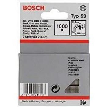 Bosch Professional 2 609 200 214 - Grapa de alambre fino tipo 53-11,4 x 0,74 x 6 mm