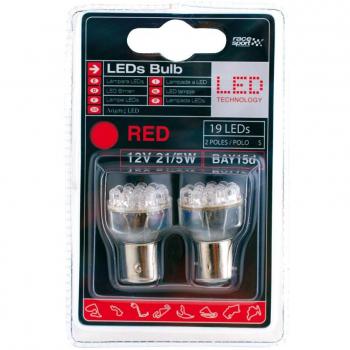 Sumex Led1222 - Lámpara Leds 12V, 21/5W, Bay15D Roja, Par
