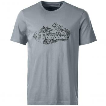 berghaus Hombres de la Marca Mountain tee T-Shirt Corta, Hombre, Color Gris Claro, tamaño S