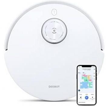 Ecovacs Deebot T10 Robot Aspirador y Fregona, 0.4L Sin Bolsa, Blanco, 5200mAh