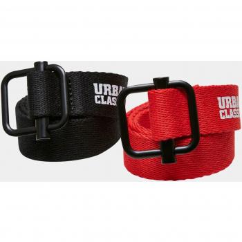 Urban Classics Industrial Canvas Belt Kids 2-Pack Black/Red