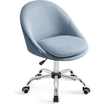 Silla de Oficina en Casa Acolchada con Espuma, Giratoria, Altura Ajustable, Ideal para Estudio, Color Azul