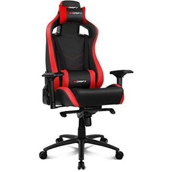 Drift DR500R - Silla Gaming Profesional, polipiel, reposabrazos ajustable 4D, piston clase 4, sistema balanceo, altura regulable, respaldo reclinable, cojines lumbar y cervical, color negro/rojo