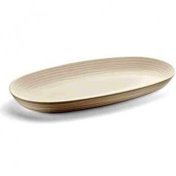 Bandeja de Servicio Ovalada Tierra Guzzini - Plástico Reciclado, 41x22,9 cm, Blanco Leche