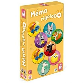 Janod Juego De Memoria Memo Rigolooo, Multicolor