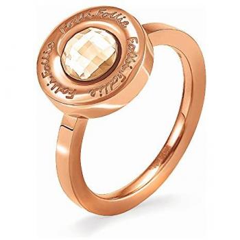 Anillo de Mujer Folli Follie de Acero Inoxidable Color Rosa Talla 12