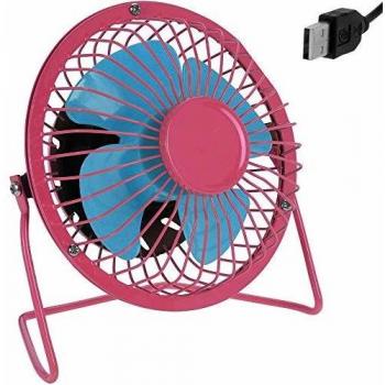 Ventilador USB de Metal Rosa/Azul Ø 13,5 cm