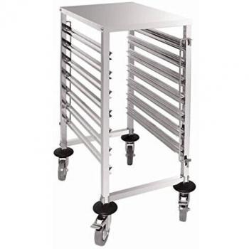 Carro de Racking Gastronorm 7 Niveles Acero Inoxidable con 4 Bumpers y 2 Frenos