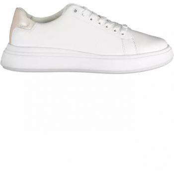 Calvin Klein Women's Chic White Logo Lace-Up Sneakers - Size 11 US