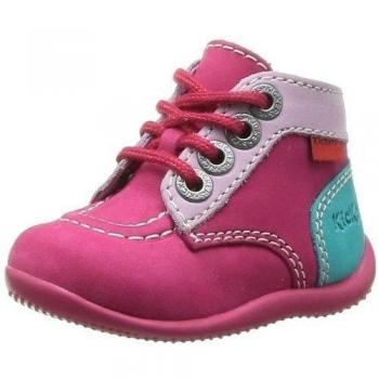 Kickers Bonbon - Calzado de primeros pasos, color Fuchsia Parme Turquoise, talla 24