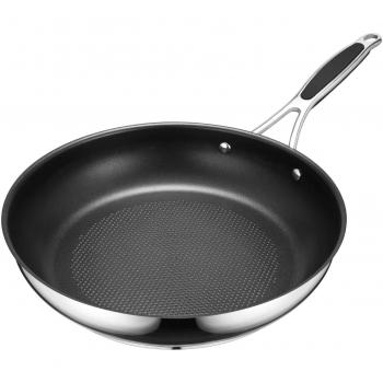 Deik Batería de Cocina Sartén de Acero Inoxidable Sartenes y Ollas para Freír, Fácil de Limpiar, Apta para Gas y Lavavajillas, Compatible con Todas las Cocinas