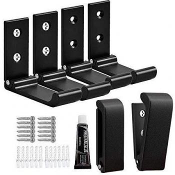 Ganchos de pared OHIYO Paquete de 6 ganchos de abrigo plegables para colgar abrigos, chaqueta, toalla, llave, bolsos, ganchos de pared adhesivos y plegables que ahorran espacio, negro