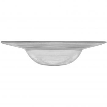 H & H Circle Plato Hondo, Cristal, Transparente, 26 x 26 x 6 cm