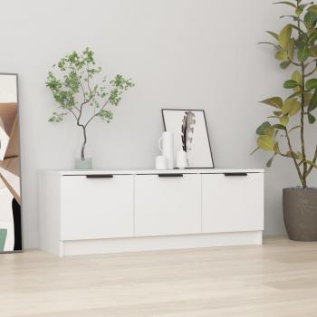 Mueble de TV vidaXL madera contrachapada 102x35x36,5 cm blanco