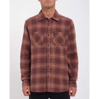 Volcom Camisa de Hombre Clásica Estampada a Cuadros Color Rojo Tone Stone