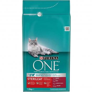 Purina One Pienso para Gatos Esterilizados de Buey y Trigo