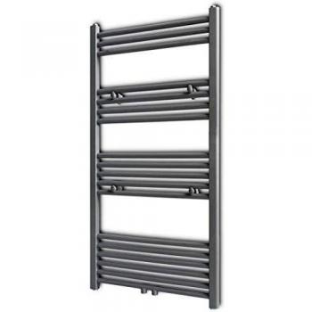 vidaXL Radiador toallero Recto Calefactor Central de baño 600 x 1160 mm Gris