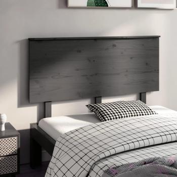Cabecero de cama gris 124x6x82,5 cm madera maciza de pino
