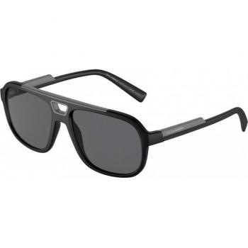 Dolce & Gabbana DG6179 Sunglasses, Color: 252581, Type: Pilot, Gender: Male, Frame Color: Matte Black, Lens Color: Grey, Size: 58 MM