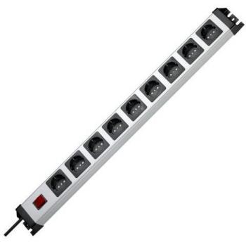 Kopp Regleta de enchufes Premium-Line, 9 tomas Tipo F - Schuko alemán, con interruptor, cable de 1.4m, 250 V AC, 16A