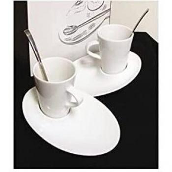 TAZA CAPUCCINO + PLATO + CUCHARA