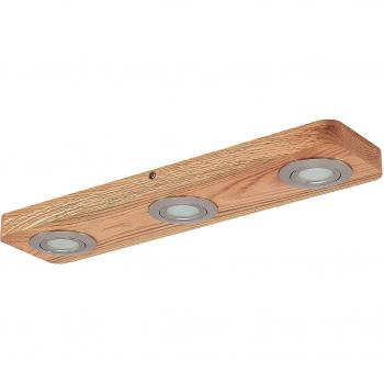 Lindby Mikari plafón de madera marrón, 3 luces, diseño moderno, material de madera, ideal para iluminación interior