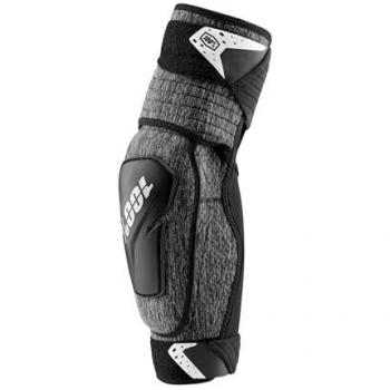 Coderas 100% Fortis Jaspeado-Negro, Protecciones de codo de bicicleta, Adultos Unisex, Color Negro Grisáceo, Tallas S-M
