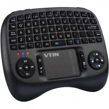 VicTsing Mini Teclado 2.4GHz Inalámbrico con Touchpad Sensible, 73 Teclas QWERTY, Retroiluminación LED, 800mA Batería Litio Recargable, perfecto para Smart TV Android, TV BOX, PC, Mac - Versión Español