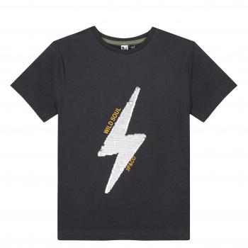 3 Pommes 3n10155 291 tee-Shirt, Camiseta para Niños, Negro
