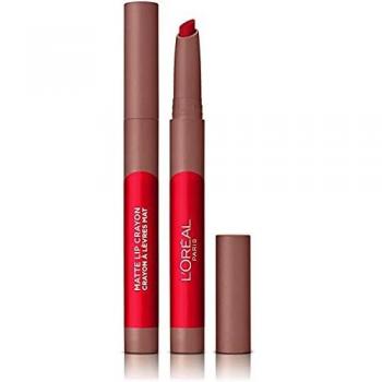 L'Oreal Paris Make-up Designer - Pintalabios Matte Crayón 111 A Little Chili permanente, rojo frambuesa - 22 ml