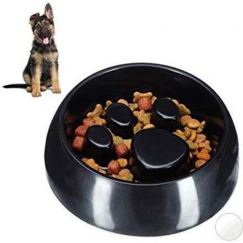 Comedero Antivoracidad para Perros y Gatos Relaxdays - Plástico Grande, Varios Colores, 6,5 x 23 cm