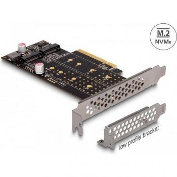 Tarjeta PCI Express x8 a 2x M.2 NVMe Interno, Bifurcación, Perfil Bajo