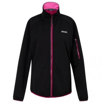 Regatta Women's Ravenhill Full Zip Fleece Jacket - Black/Pink Potion, Size 8