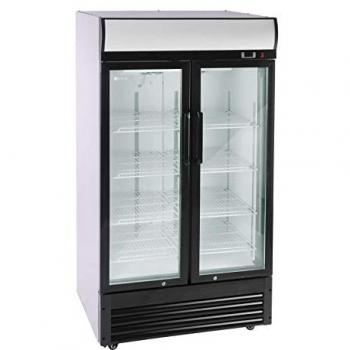Nevera Expositora de Bebidas Royal Catering 630 L con Puerta de Cristal y Ruedas