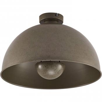 Plafón de techo Lindby Lya, Ø 41 cm, gris oscuro, metal, moderno, 1 llama E27 para salón y comedor