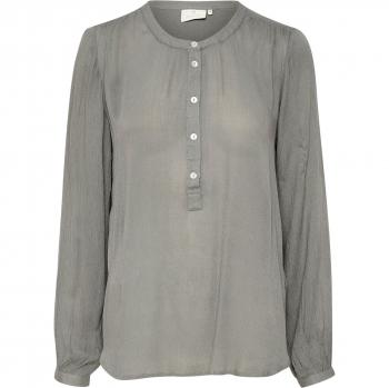 Gray Puff Sleeve Blouse for Women - Kaffe Arla, Size M