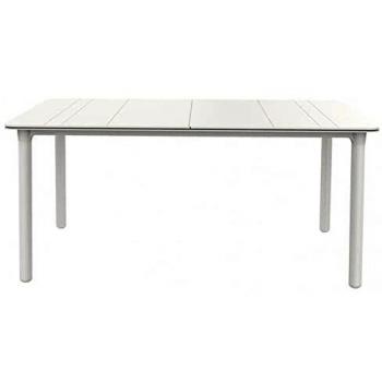 RESOL Noa Mesa de Comedor de Jardín 160x90 Rectangular | 4 o 6 Personas | Elegante y Robusta | Protección UV para Uso Exterior en Patio, Terraza o Porche - Color Blanca