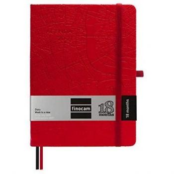 Finocam - Agenda 18 Meses 2020-2021 M5-140x190 Semana Vista Apaisada Minimal Travel Rojo Multilingüe