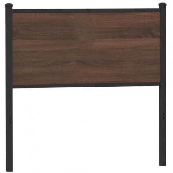 Cabecero de Madera de Ingeniería y Acero Marrón Roble 80 cm