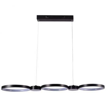 Lámpara colgante LED 3 círculos 38W metal negro 97.4cm 4000K